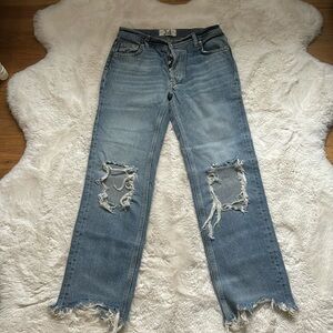 We The Free Free People Maggie Midrise Distressed Jeans
